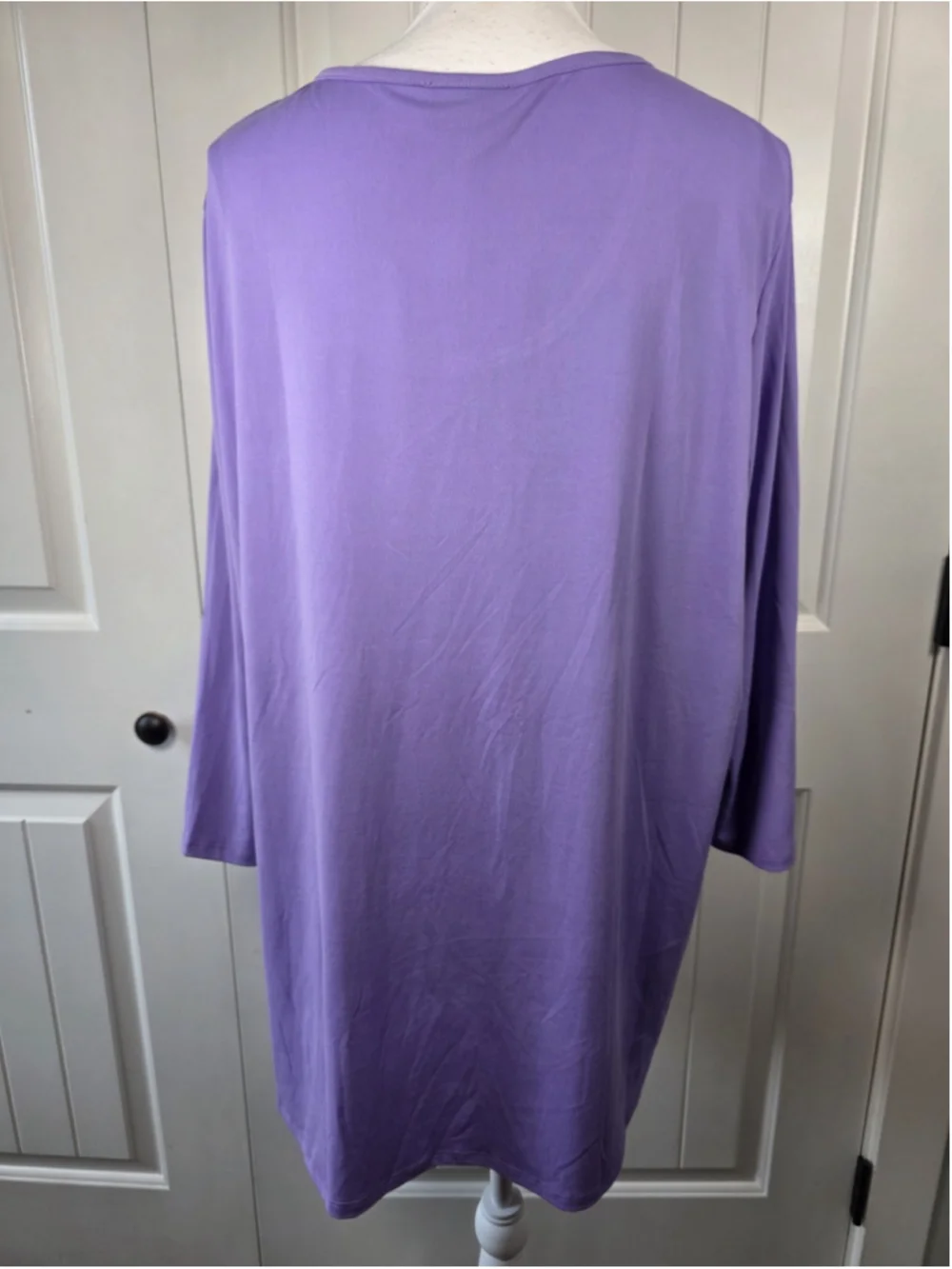 Anthony Original Sz 1X NWT 2 pc Purple Floral Embroidered Tunic Chiffon Skirt